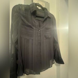 EXPRESS Portofino Sheer Dark Grey Shirt